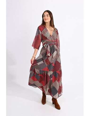 Multicolor Patchwork Maxi Dress de la marque