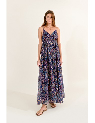 Navy Paisley Shimmer Maxi Dress online