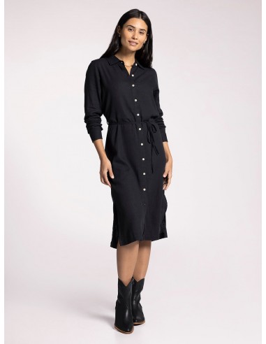 Black Long Sleeve Shirt Dress d'Europe débarque