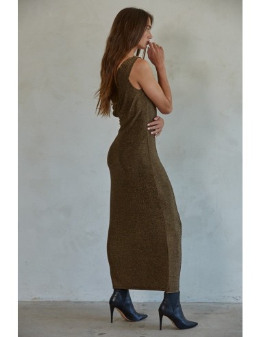 Metallic Bronze Off Shoulder Maxi Dress Jusqu'à 80% De Réduction